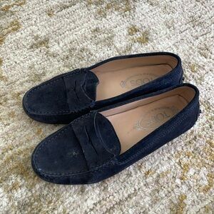 Tods dark blue loafers